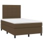 vidaXL Cama box spring con colchón tela marrón oscuro 120x190 cm vidaXL Cama box spring con colchón tela marrón oscuro 120x190 cm