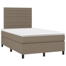 vidaXL Cama box spring con colchón tela gris taupe 120x190 cm