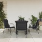 vidaXL Juego de comedor para jardín 5 piezas acero y textilene negro vidaXL Juego de comedor para jardín 5 piezas acero y textilene negro