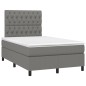 vidaXL Cama box spring con colchón tela gris oscuro 120x190 cm