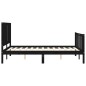 vidaXL Estructura de cama con cabecero madera maciza negro 140x200 cm vidaXL Estructura de cama con cabecero madera maciza negro 140x200 cm