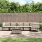 vidaXL Set muebles de jardín 7 pzas y cojines ratán PE gris antracita vidaXL Set muebles de jardín 7 pzas y cojines ratán PE gris antracita