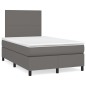 vidaXL Cama box spring con colchón cuero sintético gris 120x190 cm vidaXL Cama box spring con colchón cuero sintético gris 120x190 cm