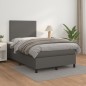 vidaXL Cama box spring con colchón cuero sintético gris 120x190 cm vidaXL Cama box spring con colchón cuero sintético gris 120x190 cm