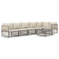 vidaXL Set muebles de jardín 7 pzas y cojines ratán PE gris antracita vidaXL Set muebles de jardín 7 pzas y cojines ratán PE gris antracita
