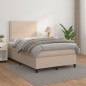 vidaXL Cama box spring con colchón cuero sintético capuchino 120x190cm vidaXL Cama box spring con colchón cuero sintético capuchino 120x190cm