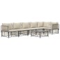 vidaXL Set muebles de jardín 7 pzas y cojines ratán PE gris antracita vidaXL Set muebles de jardín 7 pzas y cojines ratán PE gris antracita