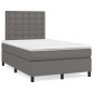 vidaXL Cama box spring con colchón cuero sintético gris 120x190 cm
