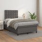 vidaXL Cama box spring con colchón cuero sintético gris 120x190 cm