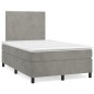 vidaXL Cama box spring con colchón terciopelo gris claro 120x190 cm vidaXL Cama box spring con colchón terciopelo gris claro 120x190 cm
