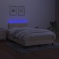 vidaXL Cama box spring con colchón y luces LED tela crema 120x190 cm vidaXL Cama box spring con colchón y luces LED tela crema 120x190 cm