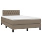 vidaXL Cama box spring con colchón y LED tela gris taupe 120x190 cm vidaXL Cama box spring con colchón y LED tela gris taupe 120x190 cm