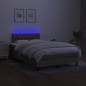 vidaXL Cama box spring con colchón y LED tela gris taupe 120x190 cm vidaXL Cama box spring con colchón y LED tela gris taupe 120x190 cm