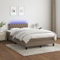 vidaXL Cama box spring con colchón y LED tela gris taupe 120x190 cm vidaXL Cama box spring con colchón y LED tela gris taupe 120x190 cm