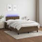 vidaXL Cama box spring con colchón y LED tela marrón oscuro 120x190 cm vidaXL Cama box spring con colchón y LED tela marrón oscuro 120x190 cm