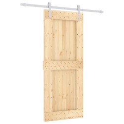vidaXL Puerta corredera con herrajes madera maciza de pino 85x210 cm