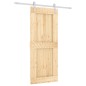 vidaXL Puerta corredera con herrajes madera maciza de pino 85x210 cm vidaXL Puerta corredera con herrajes madera maciza de pino 85x210 cm