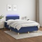 vidaXL Cama box spring con colchón y luces LED tela azul 120x190 cm vidaXL Cama box spring con colchón y luces LED tela azul 120x190 cm