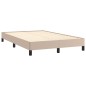 vidaXL Cama box spring con colchón cuero sintético capuchino 120x190cm