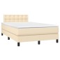 vidaXL Cama box spring con colchón tela color crema 120x190 cm vidaXL Cama box spring con colchón tela color crema 120x190 cm