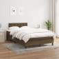 vidaXL Cama box spring con colchón tela marrón oscuro 120x190 cm vidaXL Cama box spring con colchón tela marrón oscuro 120x190 cm