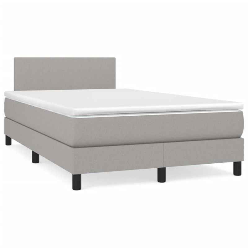 vidaXL Cama box spring con colchón tela gris claro 120x190 cm vidaXL Cama box spring con colchón tela gris claro 120x190 cm