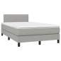 vidaXL Cama box spring con colchón tela gris claro 120x190 cm vidaXL Cama box spring con colchón tela gris claro 120x190 cm