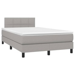 vidaXL Cama box spring con colchón tela gris claro 120x190 cm