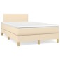 vidaXL Cama box spring con colchón tela color crema 120x190 cm vidaXL Cama box spring con colchón tela color crema 120x190 cm
