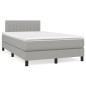 vidaXL Cama box spring con colchón tela gris claro 120x190 cm vidaXL Cama box spring con colchón tela gris claro 120x190 cm