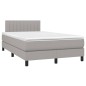 vidaXL Cama box spring con colchón tela gris claro 120x190 cm vidaXL Cama box spring con colchón tela gris claro 120x190 cm