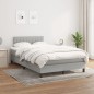 vidaXL Cama box spring con colchón tela gris claro 120x190 cm vidaXL Cama box spring con colchón tela gris claro 120x190 cm