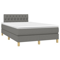 vidaXL Cama box spring con colchón tela gris oscuro 120x190 cm