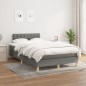 vidaXL Cama box spring con colchón tela gris oscuro 120x190 cm vidaXL Cama box spring con colchón tela gris oscuro 120x190 cm