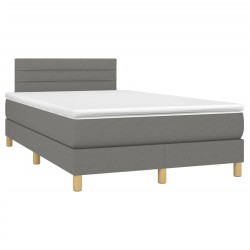 vidaXL Cama box spring con colchón tela gris oscuro 120x190 cm