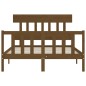 vidaXL Estructura cama y cabecero madera maciza marrón miel 120x200 cm vidaXL Estructura cama y cabecero madera maciza marrón miel 120x200 cm