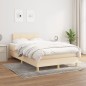 vidaXL Cama box spring con colchón tela color crema 120x190 cm