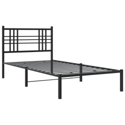vidaXL Estructura de cama con cabecero metal negro 100x200 cm