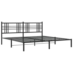 vidaXL Estructura de cama con cabecero metal negro 200x200 cm