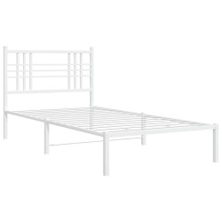 vidaXL Estructura de cama de metal con cabecero blanco 90x190 cm