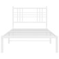 vidaXL Estructura de cama de metal con cabecero blanco 90x190 cm