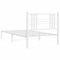 vidaXL Estructura de cama de metal con cabecero blanco 90x190 cm