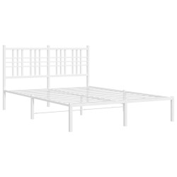 vidaXL Estructura de cama de metal con cabecero blanca 120x200 cm