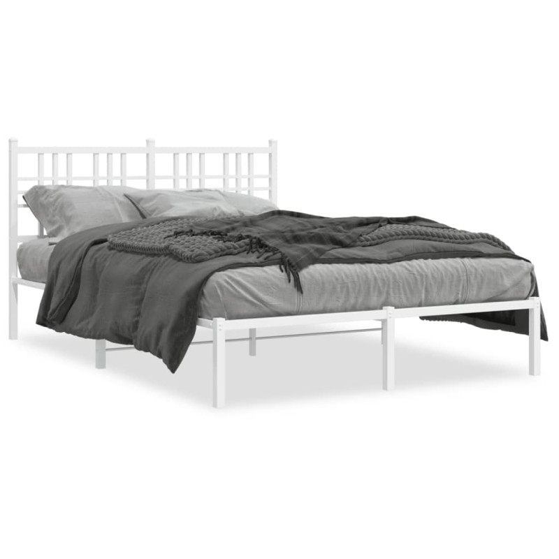 vidaXL Estructura de cama de metal con cabecero blanca 140x190 cm
