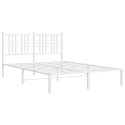 vidaXL Estructura de cama de metal con cabecero blanca 140x190 cm