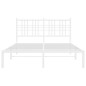 vidaXL Estructura de cama de metal con cabecero blanca 140x190 cm