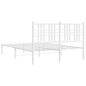 vidaXL Estructura de cama de metal con cabecero blanca 140x190 cm