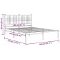 vidaXL Estructura de cama de metal con cabecero blanca 140x190 cm