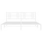 vidaXL Estructura de cama de metal con cabecero blanco 183x213 cm