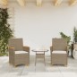 vidaXL Sillas de jardín con cojín 2 uds ratán PE beige y madera acacia vidaXL Sillas de jardín con cojín 2 uds ratán PE beige y madera acacia